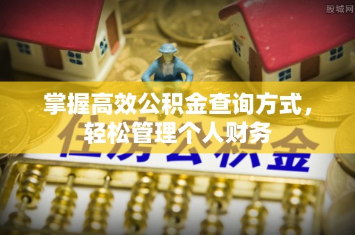 增城掌握高效公积金查询方式，轻松管理个人财务
