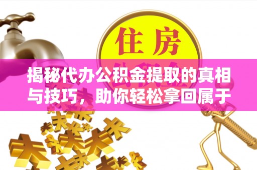 增城揭秘代办公积金提取的真相与技巧，助你轻松拿回属于你的钱