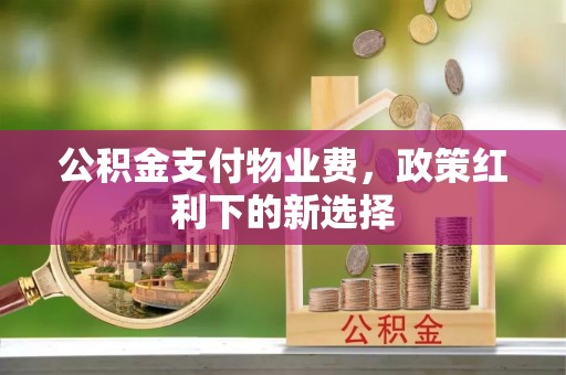 增城公积金支付物业费，政策红利下的新选择