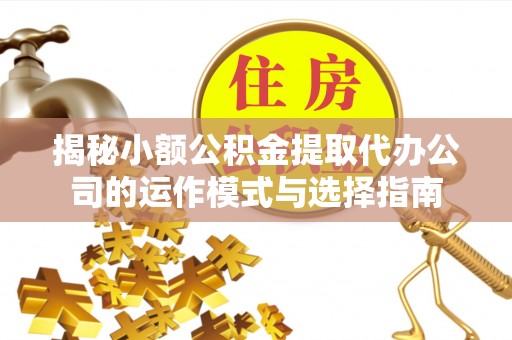 增城揭秘小额公积金提取代办公司的运作模式与选择指南