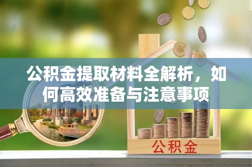 增城公积金提取材料全解析，如何高效准备与注意事项