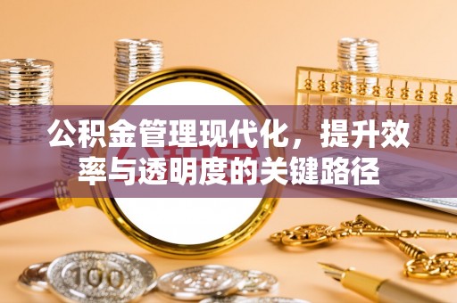 增城公积金管理现代化，提升效率与透明度的关键路径